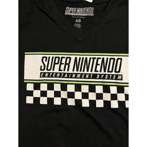 Women’s Super Nintendo Entertainment System T-Shirt XS V-neck Racing SNES